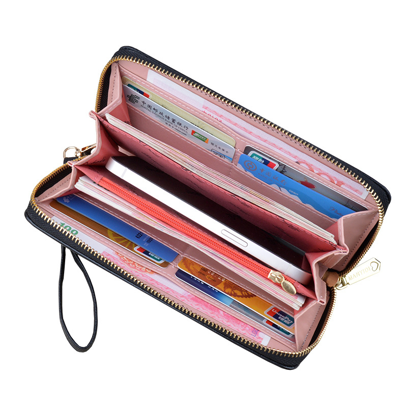 DOMPET PANJANG WANITA PREMIUM IMPORT RESLETING MUAT HP KULIT HITAM VALENIA WA726B5 KARTU UANG KOIN TALI PENDEK FASHION BRANDED REMAJA KEKINIAN KOREA CEWEK MURAH SIMPLE CASUAL TERBARU