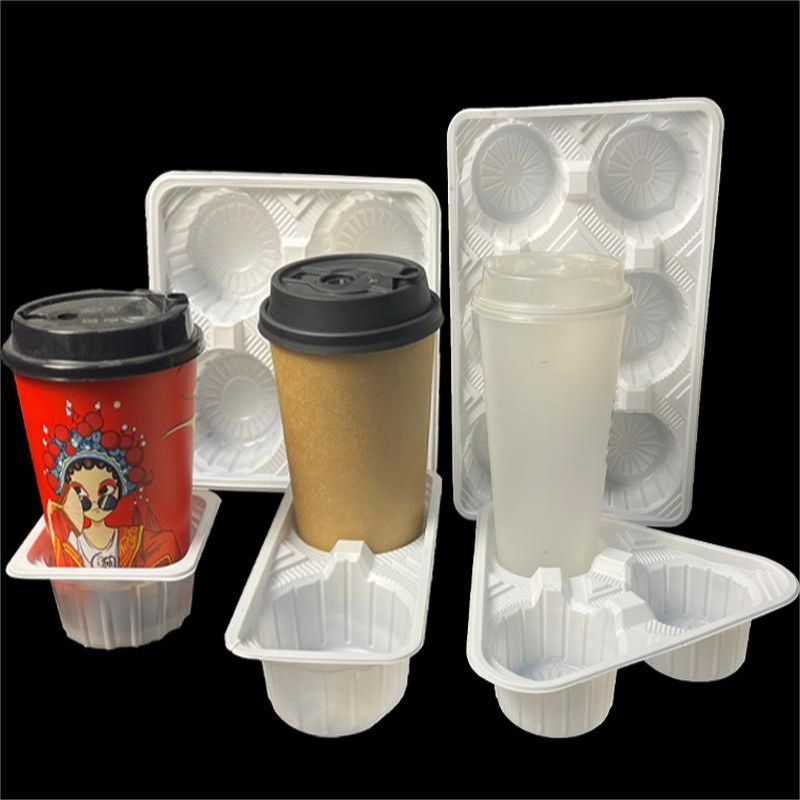 125pcs Drink Tray Take Away 4 Cup Tatakan Gelas Minuman Plastik Cup Tray Holder