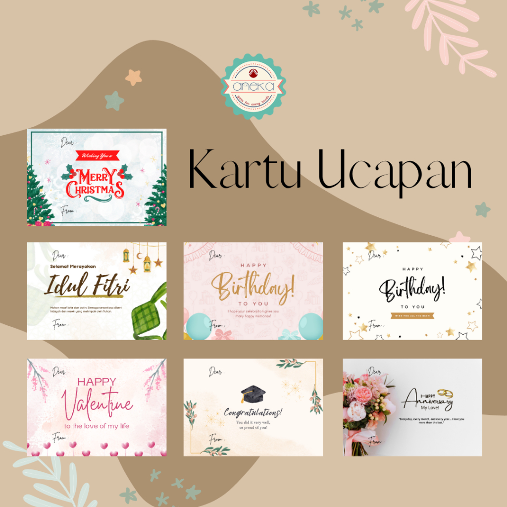 Greeting Card / Gift Card / Kartu Ucapan Buket Wisuda Polos Motif 7cm x 10cm