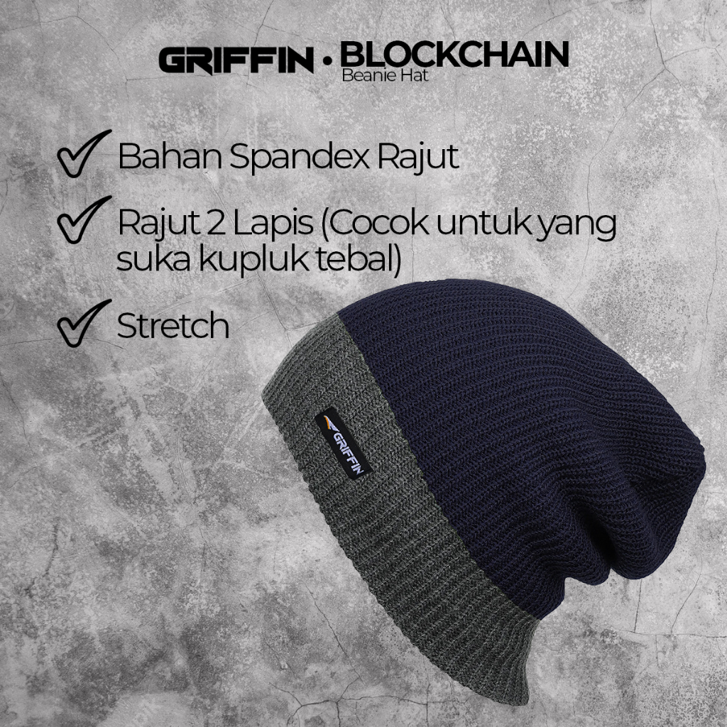 Kupluk Pria Dewasa Gunung Hangat Blockchain by Griffin