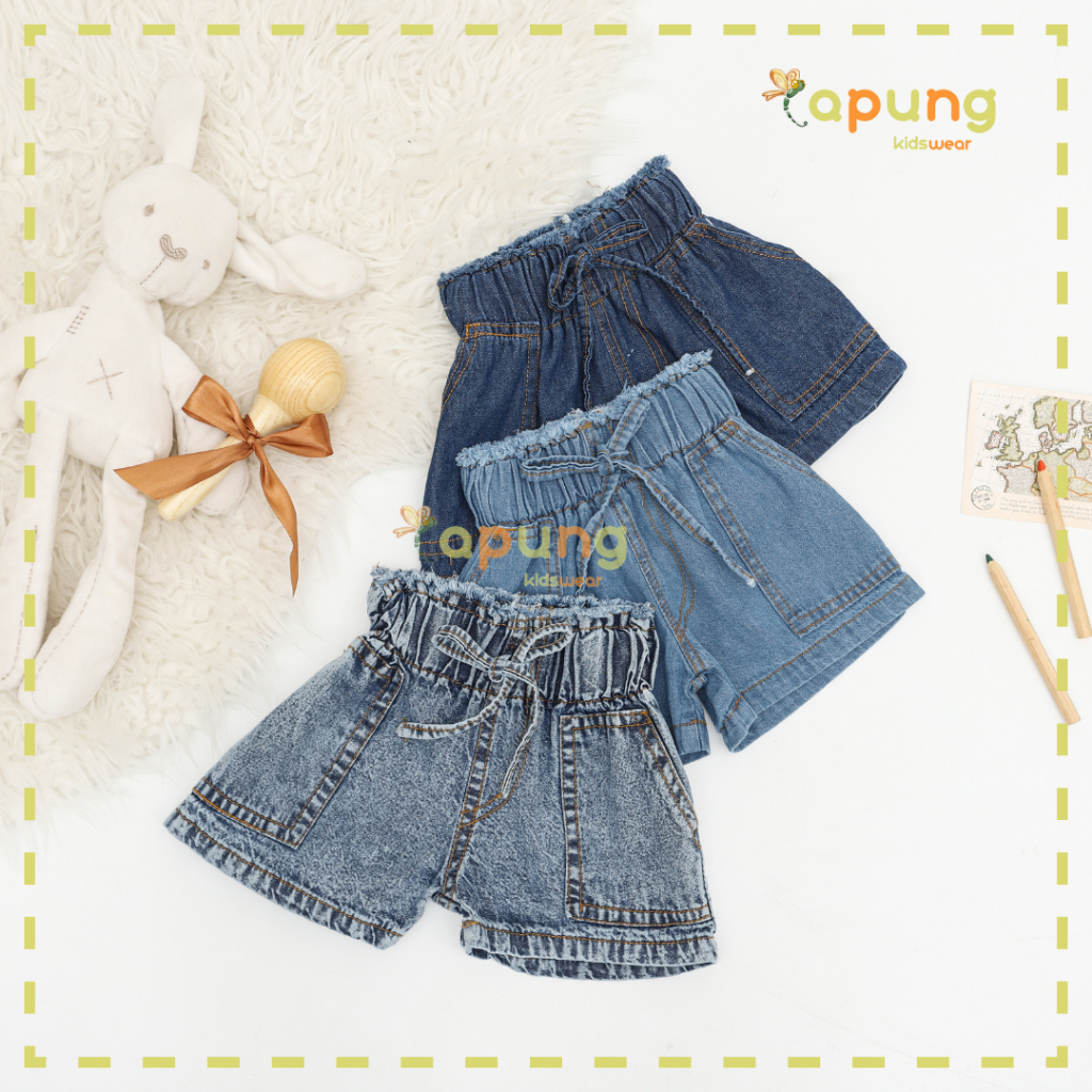 (Capung Kidswear) Hotpants Viona Jeans Anak Perempuan 1-6 Tahun