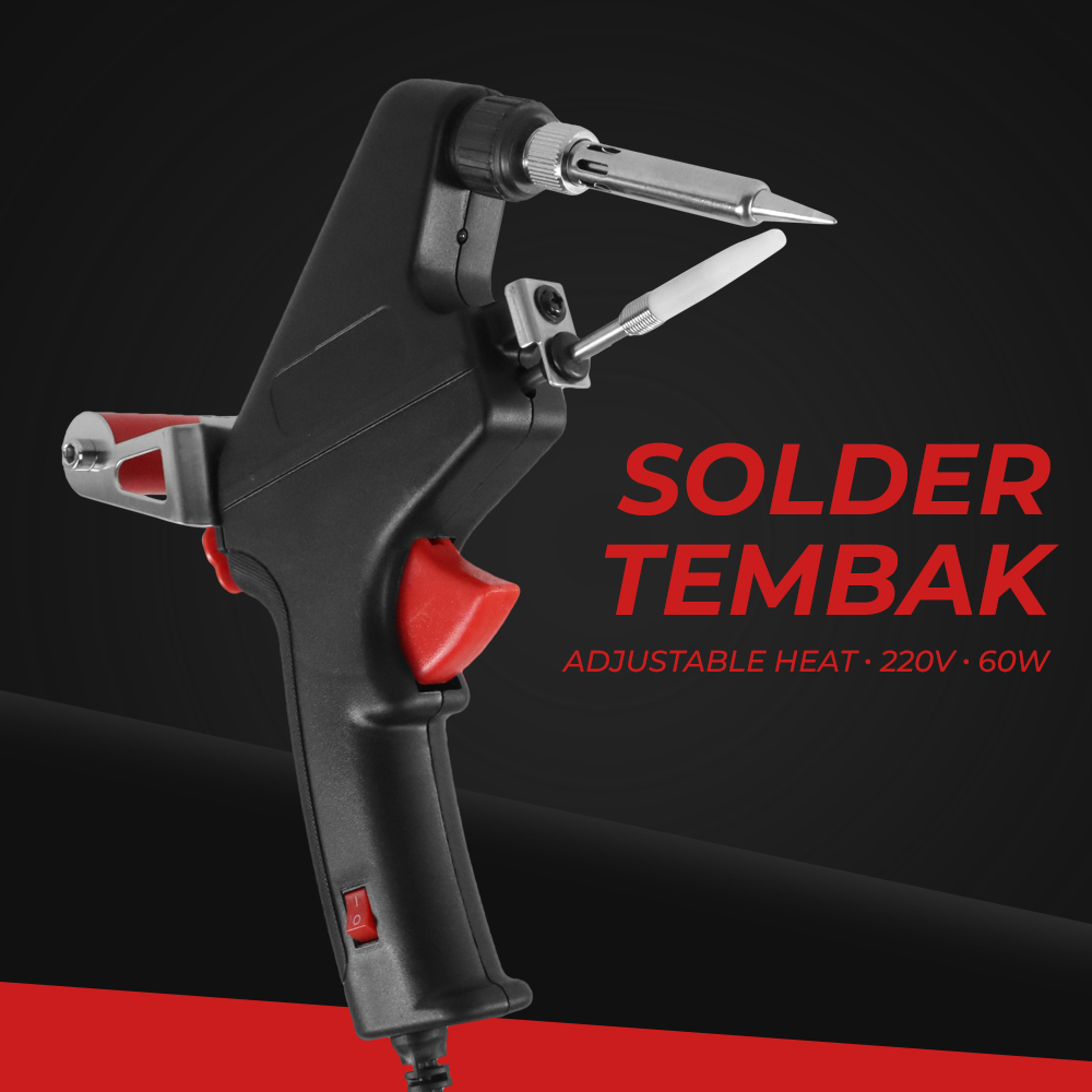 Solder Listrik Tembak Tin Iron Gun Adjustable Heat 220V 60W - 588