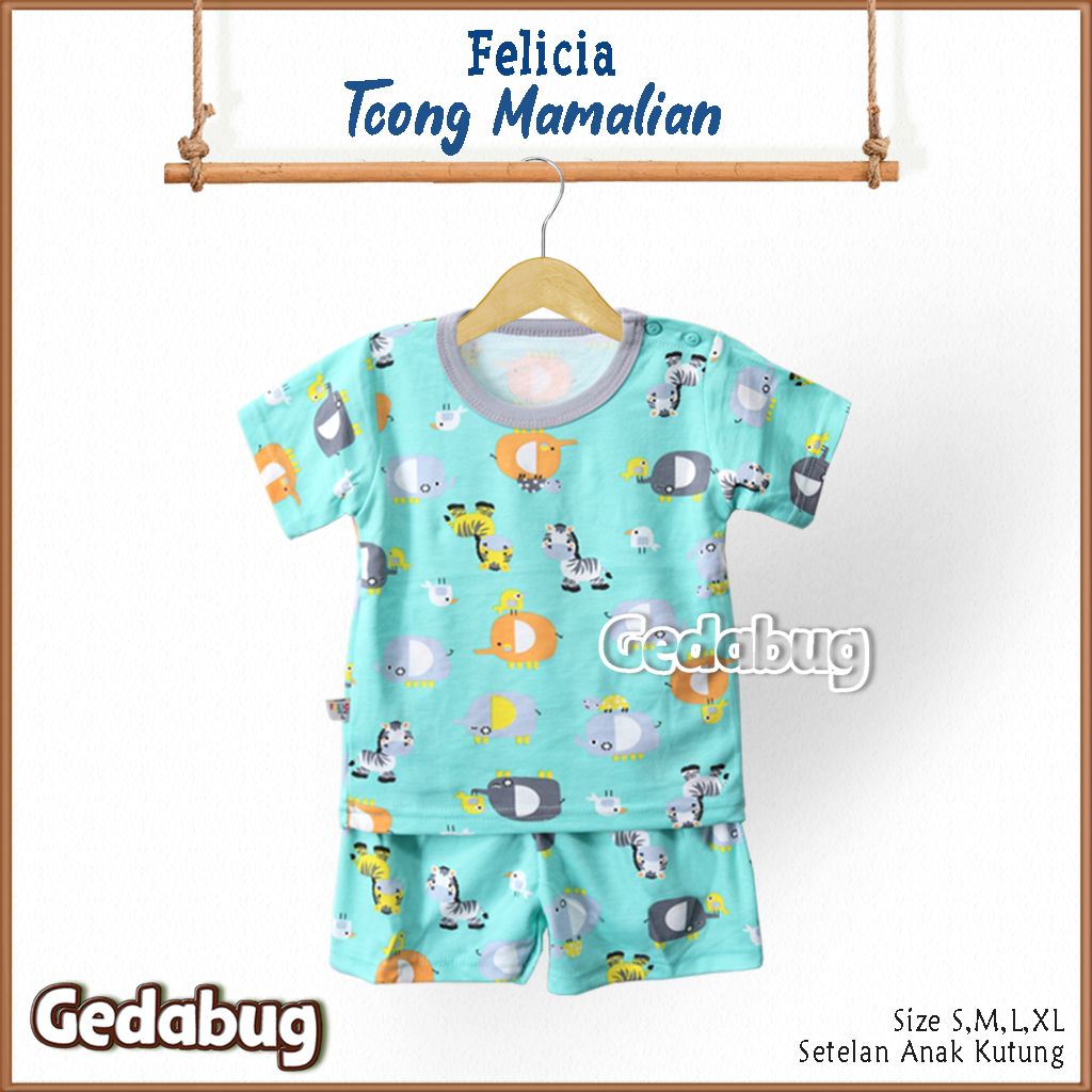 3 Setel - Setelan Felicia Tjong Mamalian PENDEK | Setelan Anak Super Soft | Gedabug