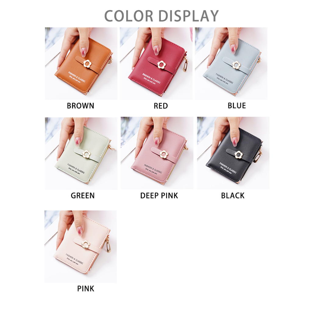 ASIN829 2023 Dompet Wanita Terbaru Dompet Lipat Mini Fashion Korea 2057 Desain Segar Slot Kartu Berkapasitas Besar