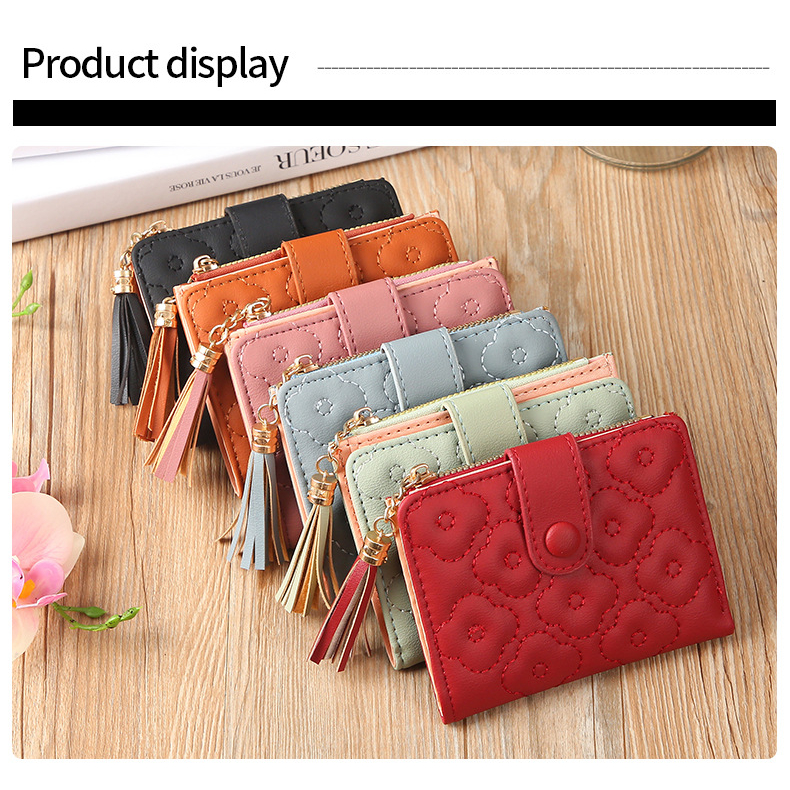 ASIN829 Dompet Wanita Fashion Korea Dompet Lipat Dompet Mini 2060 Desain Segar Slot Kartu Kapasitas Besar