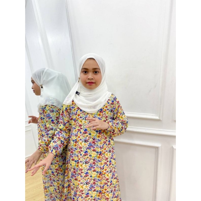 PB Prilly Busana - FLOWY ANAK GAMIS MALAYSIA MOTIF BABYDOLL PREMIUM - GAMIS ANAK MALAY - DRESS MELAYU - GAMIS 2 LAYAR ANAK