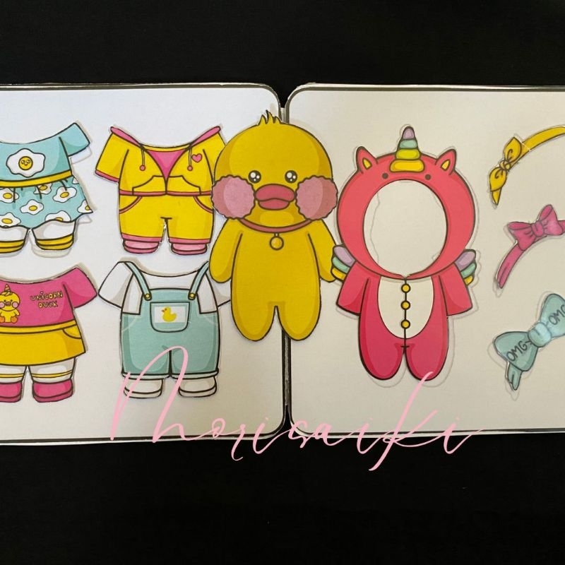 Paper Doll Mainan Edukasi Bongkar Pasang Bebek Biru Melatih Motorik Anak