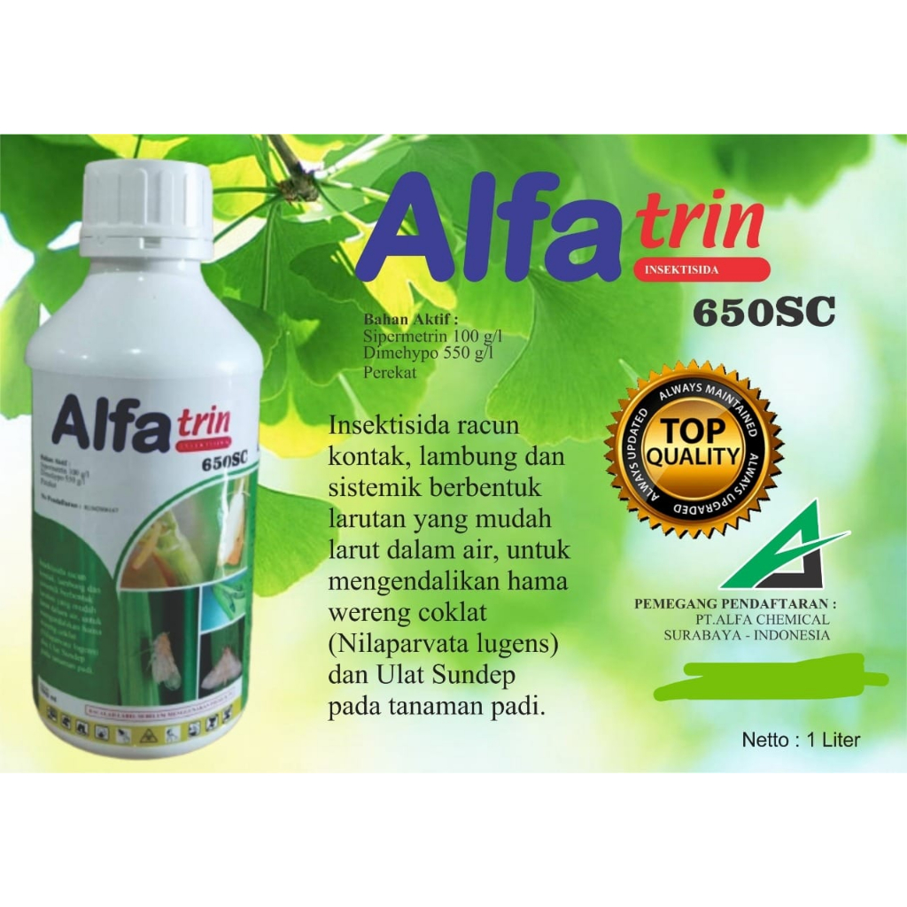 INSEKTISIDA ALFATRIN 650SC 1LITER INSEKTISIDA bahan aktif SIPERMETRIN/DIMEHIPO