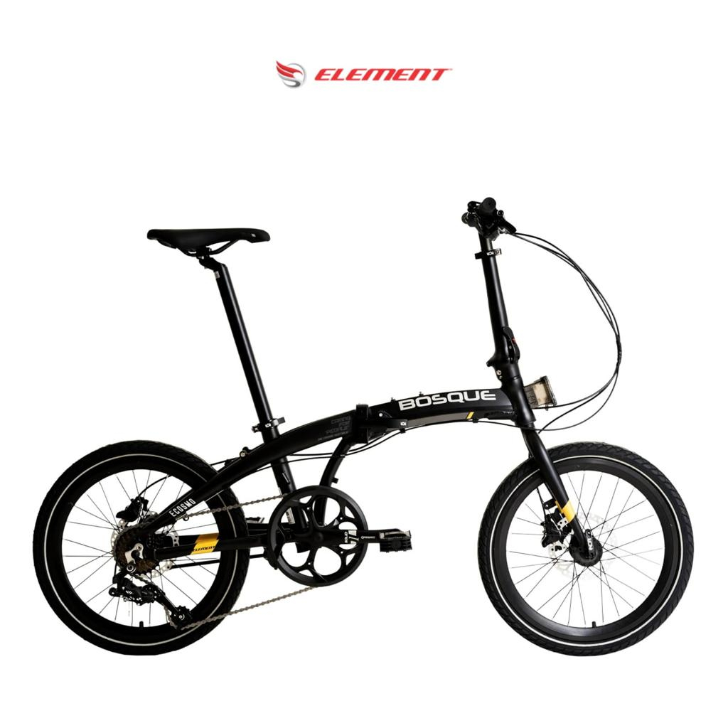 Sepeda Element Folding Bike Ecosmo Bosque X Ukuran 20 inch 8SP Hitam