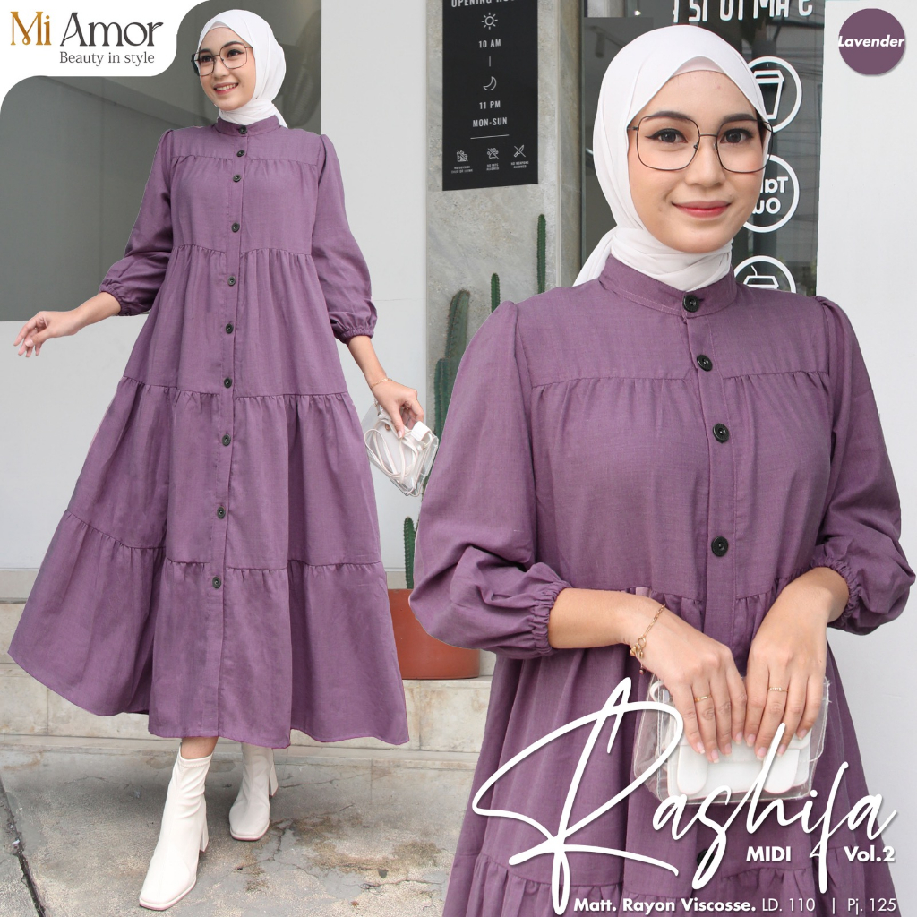 Rashifa Midi Dress Gamis Muslim Original Produk By Mi Amor