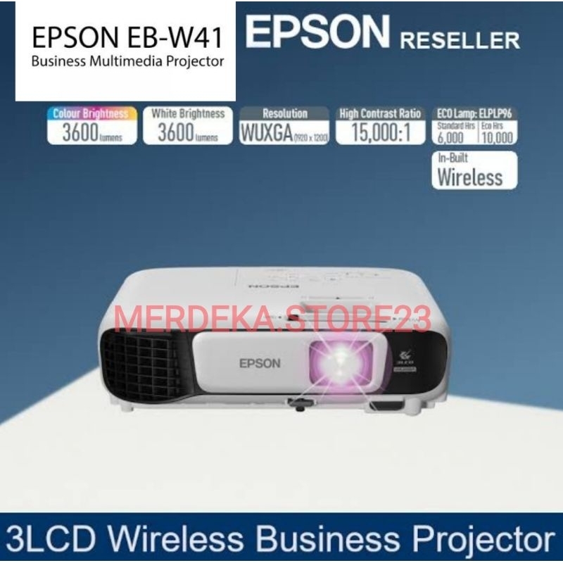 Epson Projector EB W41 WXGA HDMI 3LCD Proyektor EPSON EB-W41 3600 ANSI - EPSON EBW41