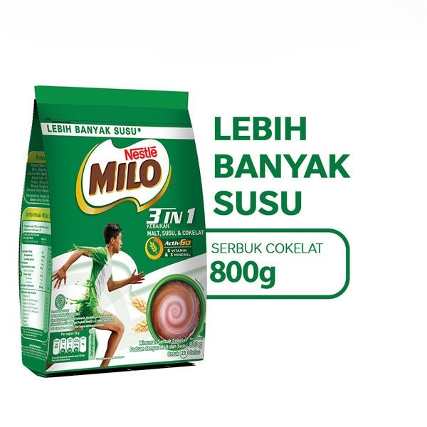 

[800 Gram] Nestle Milo 3 in 1 Activ-Go 800 gr