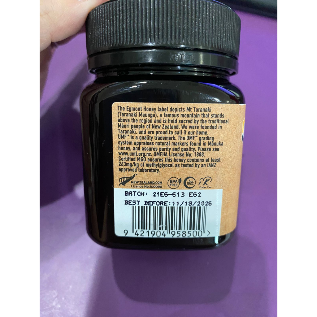 EGMONT MANUKA HONEY MGO 263+ UMF 10+ MADU MANUKA NEW ZEALAND