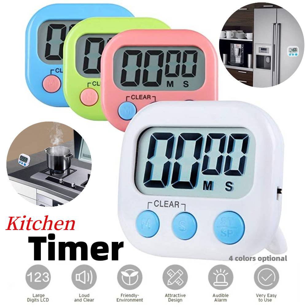 DIGITAL KITCHEN TIMER MASAK MAGNET JAM ALARM STOPWATCH ALAT DAPUR