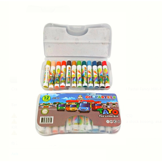 DHIO - Crayon Mini 12 Warna / Krayon Set Kecil Murah Anak Anak / Oil Pastel Fancy HW-12