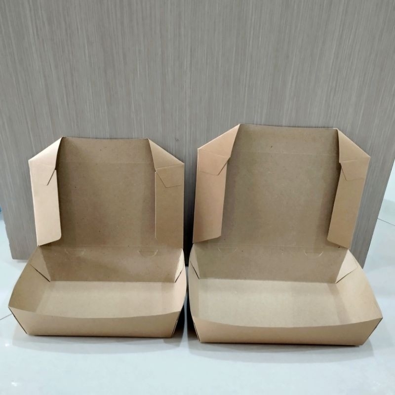 Lunch Box Kraft LS/Kotak makanan/Kotak makanan kertas/paper lunch box/Lunch box coklat/Kotak makan p