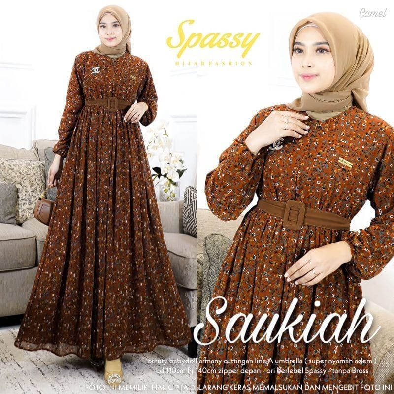 SAUKIAH MAXY DRESS WANITA MOTIF