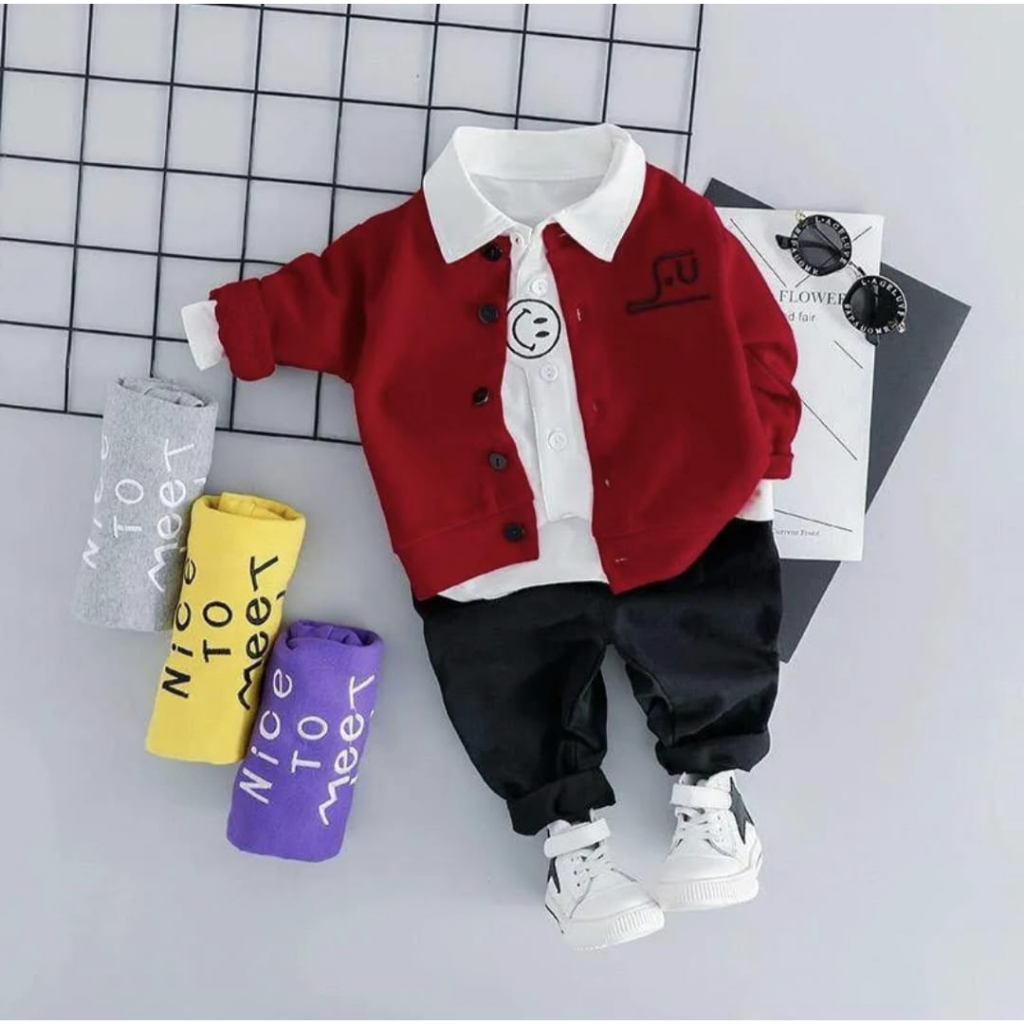 Jaket 3in1 Anak-anak//Setelan Baju Jaket Sweater 3in1 Anak Laki-laki Dan Anak Perempuan Umur 1-5 Tahun