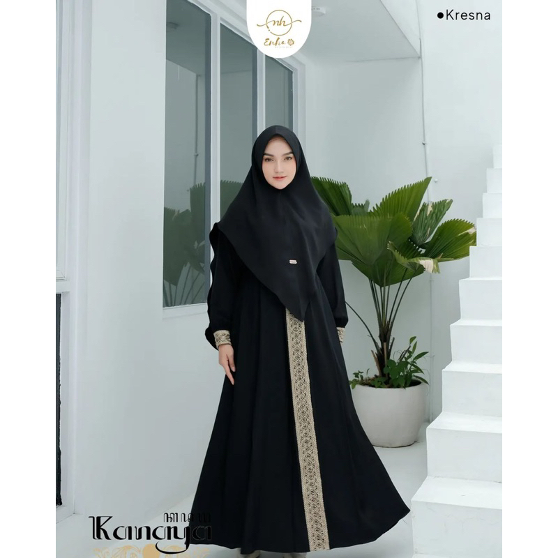 KANAYA SYARI gamis plus khimar ukuran M - L - XL - XXL gamis terbaru busui polos kekinian murah terlaris maxi dress fashion muslim baju wanita set syar'i gamis jumbo pesta kondangan seragaman berkualitas premium kekinian