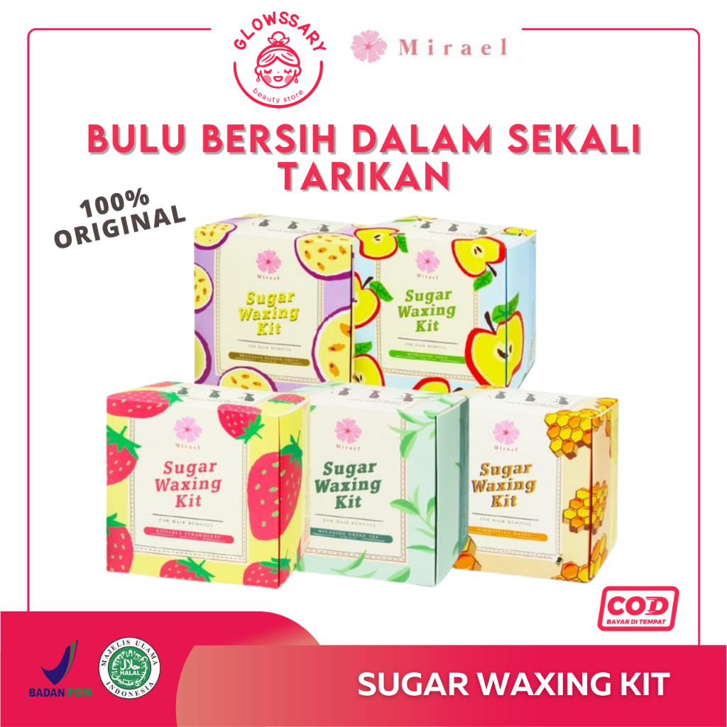 Mirael Sugar Waxing Wexing Kit Weksing Mirael Pencabut Perontok Menghilangkan Pembersih Pencerah Men