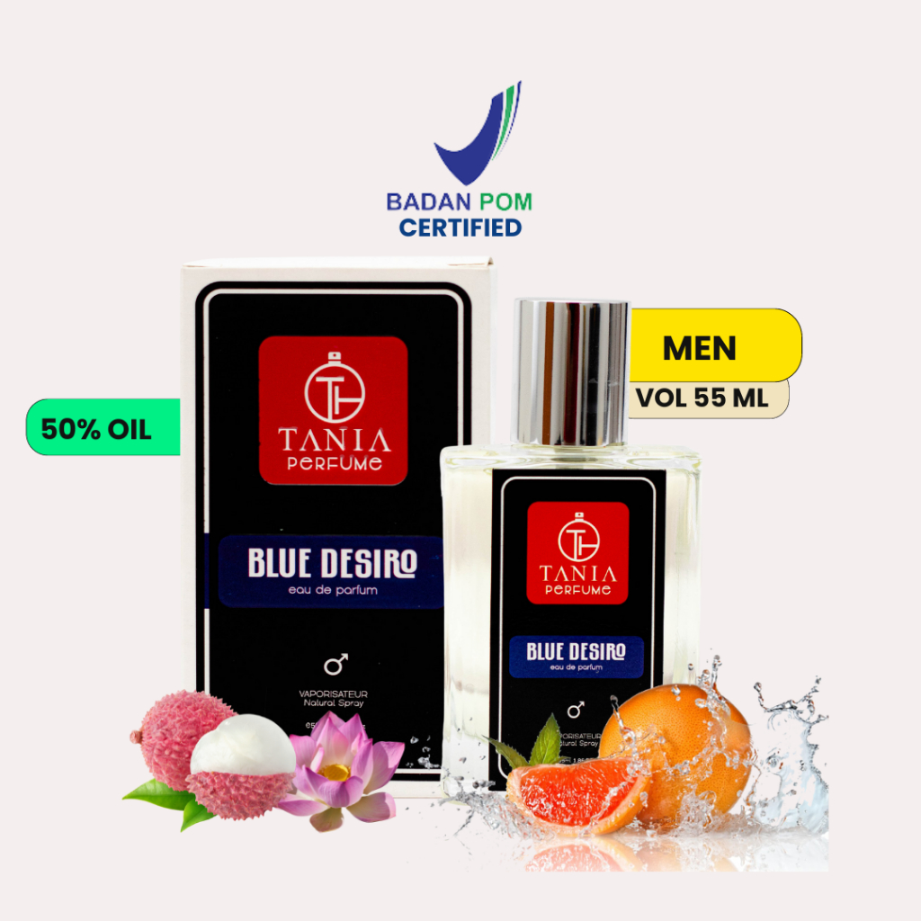 fReSh- TANIA PERFUME - BLUE DESIRO/DNHIL BLUE - EXTRAIT DE PERFUME 55 ML BPOM - PARFUM PRIA