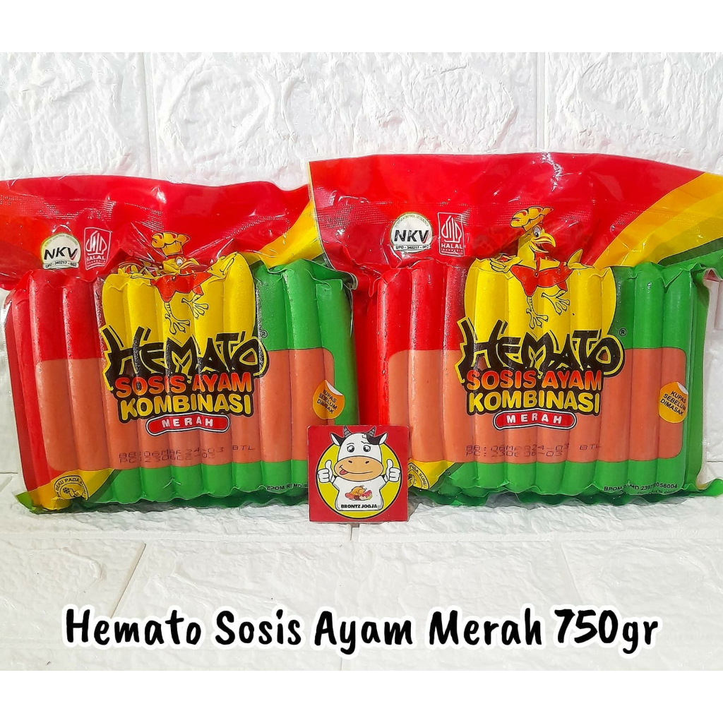 

HEMATO SOSIS AYAM MERAH 750GR - FROZEN FOOD - BRONTZ JOGJA