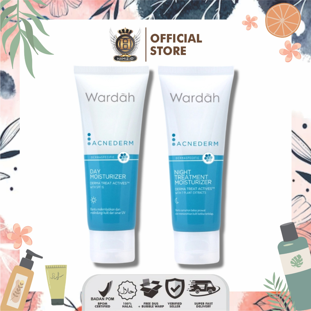 Wardah Acnederm Day And Night Moisturizer - 1 Set