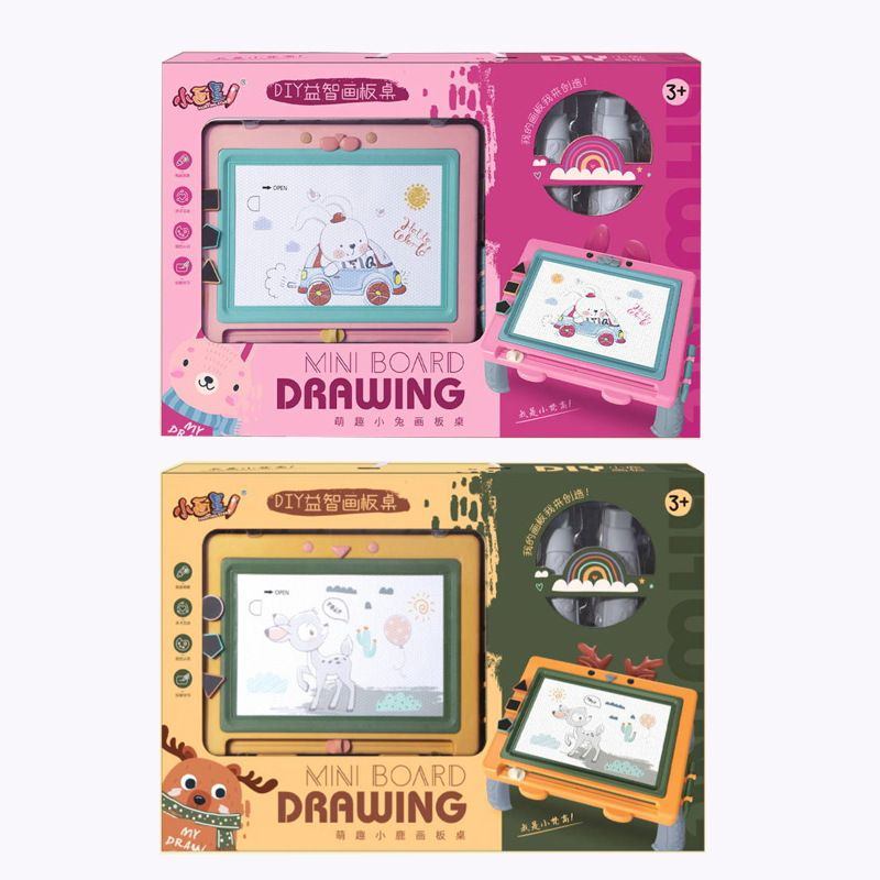 [MS] Meja Gambar Anak Magnetic / Painting Board / Meja Mini Anak Karakter Hewan / Papan Gambar / Mini Board Drawing