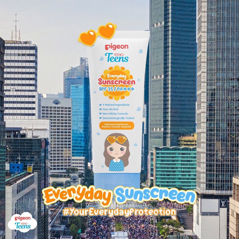 [BISA COD] PIGEON TEENS Everyday Sunscreen SPF 35/PA+++ 30mL - Sunscreen Pigeon - Sunscreen Pigeon Teens - Sunscreen Remaja