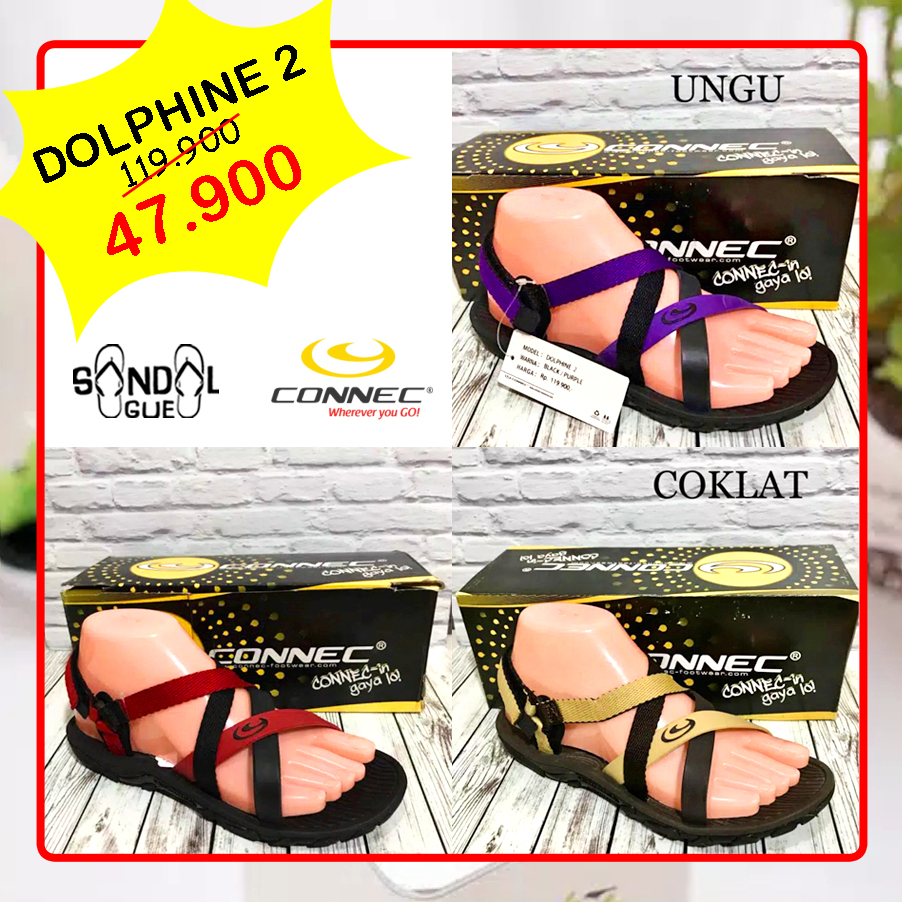 PROMO SANDAL WANITA KEKINIAN CONNEC DOLPHINE ARAMIS LUNA LIVINA 100% BARU