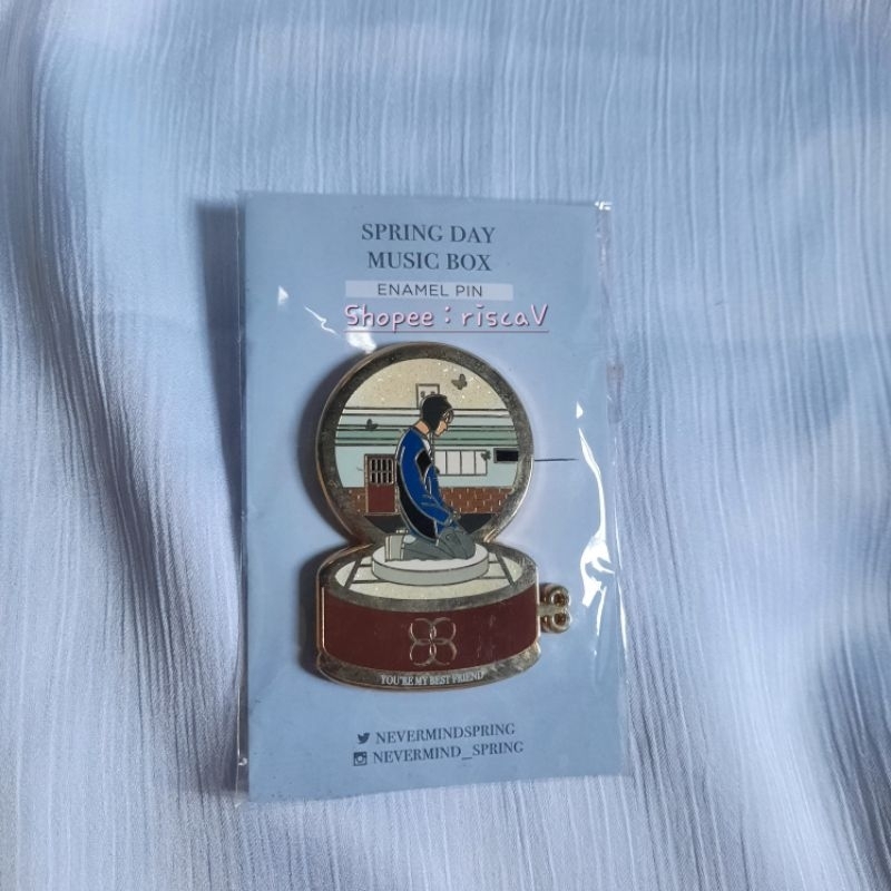 BTS Spring Day Music Box Enamel Pin Taehyung by Nevermindspring (fanmade)
