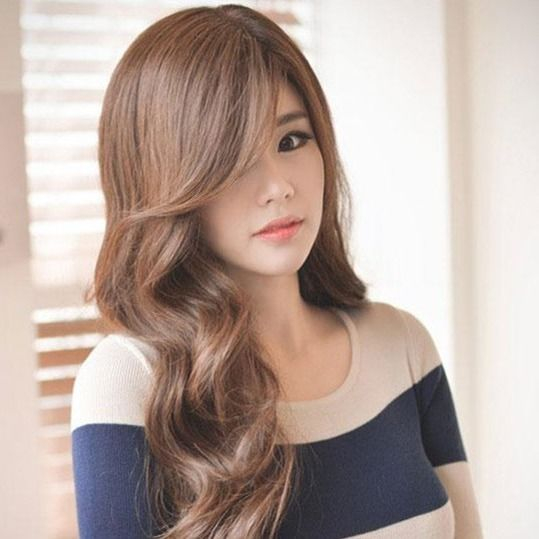 Wig Rambut Long Straight Curly Wanita Hair Extension Korean Version Natural Women's Hair