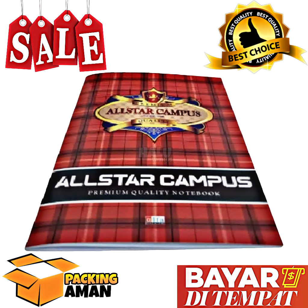 

(BISA COD) PROMO 10 Pcs Buku Tulis Besar 36 Lembar ALL STAR CAMPUS / Buku Alfa BOXY Murah