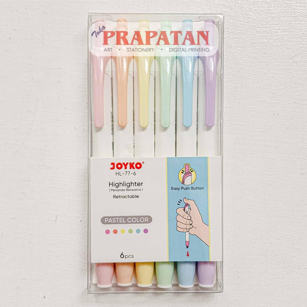 

Joyko HL-77-6 Highlighter Pastel Set 6c | Penanda Warna