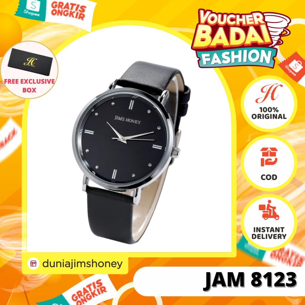 Jims Honey Jam Tangan 8123 Wanita Jimshoney Import Elegan Murah Ori Analog Quartz Fashion JH