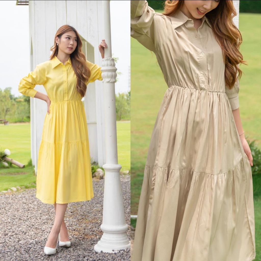 AIME DRESS KOREA - LONGDRESS BUSUI FRIENDLY - DRESS PESTA WANITA MEWAH - WEDDING DRESS - CASUAL DRESS - HAMPERS / KADO ULTAH CEWEK