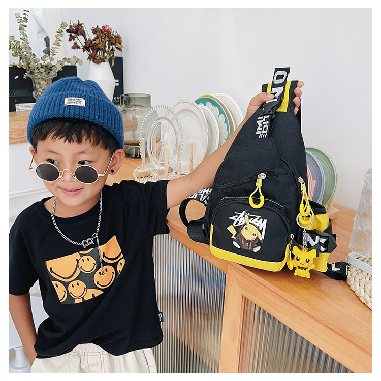 Tas Bahu Anak Laki-Laki Import Fashion Bag Selempang Remaja Cowok Keren Hitam Slingbag