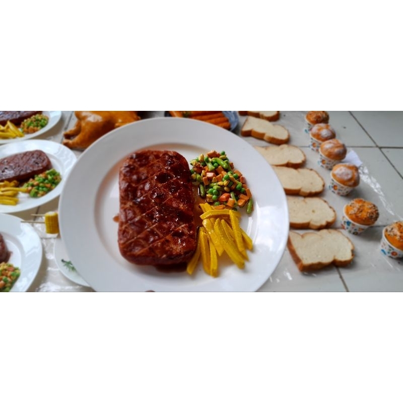 replika steak, steak artificial, steak daging palsu, steak pajangan