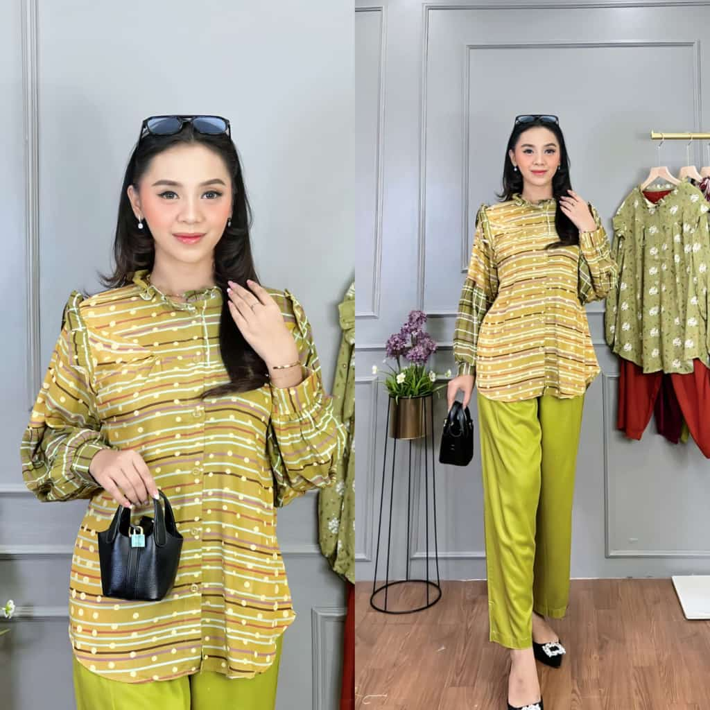 Larisa set byCeline/oneset Lengan panjang/setelan murah/Larisa set