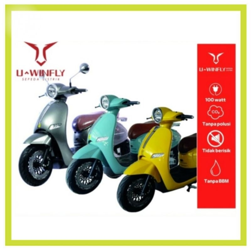 Uwinfly Sepeda Motor Listrik T5 Vespa Electric Motorcycle Bike Matic