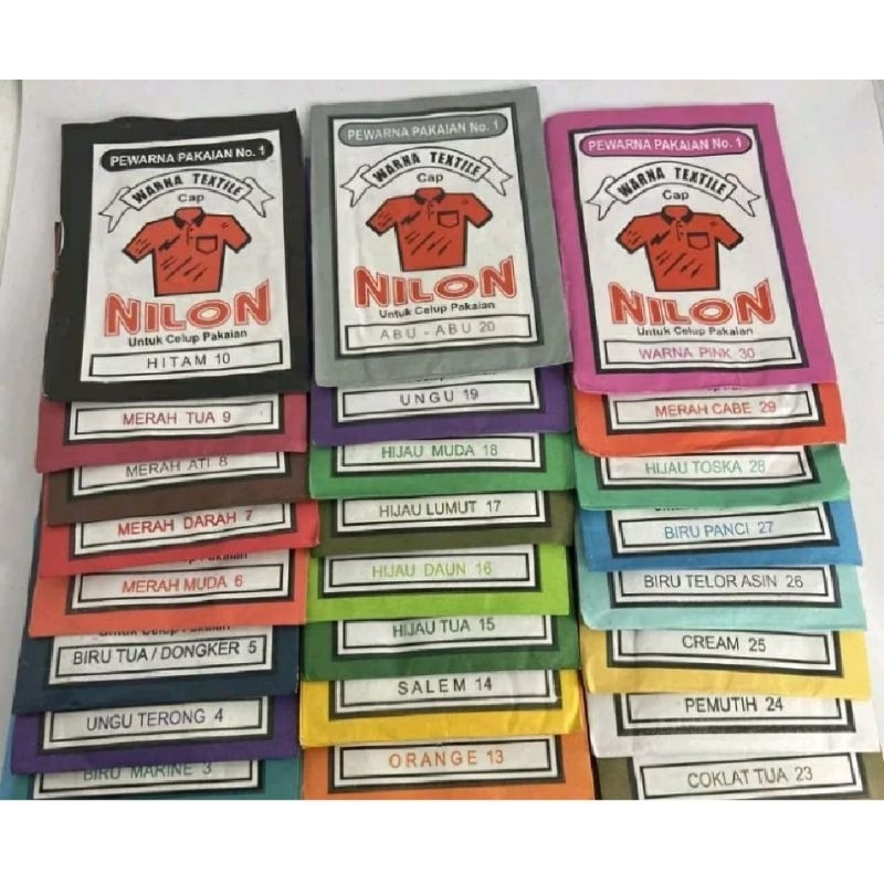Wantex/Wantek/Pewarna pakain/Pewarna baju/Pewarna celana untuk 1 pack isi 10 pcs
