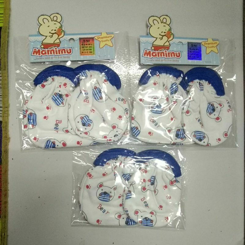 Mamimu 2 in 1 sarung tangan bayi new born || kaos kaki bayi