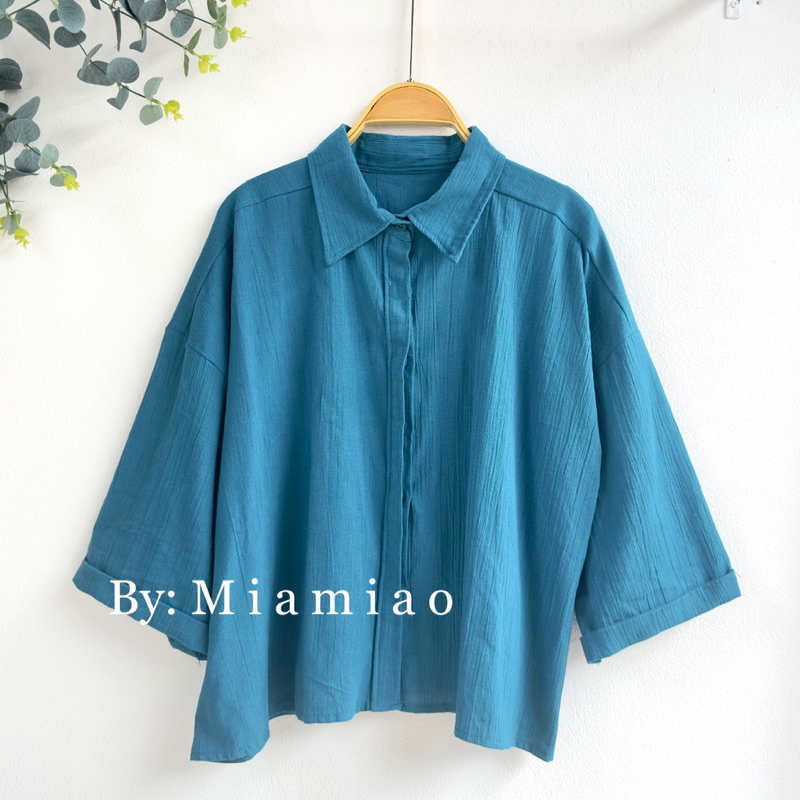 Kemeja Wanita Linen Crinkle Oversize - Moana Shirt