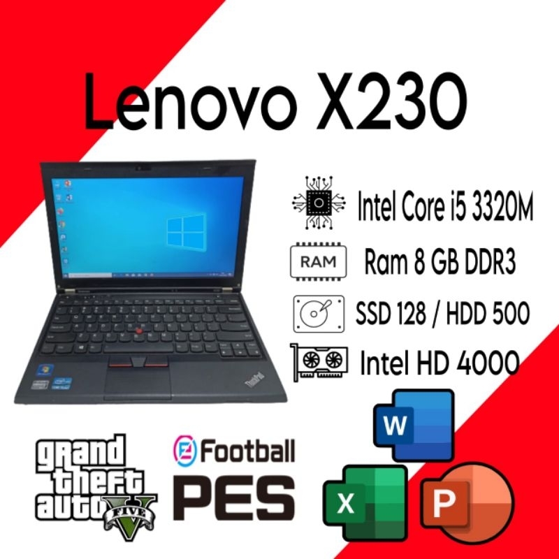 Laptop Lenovo Gaming X230 Ram 8GB SSD 128 Spesial Game