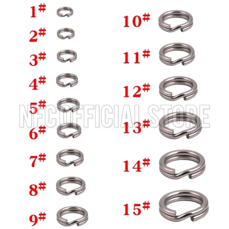 1 Pack isi 10 Pcs Ring Split Bahan Stainless Steel