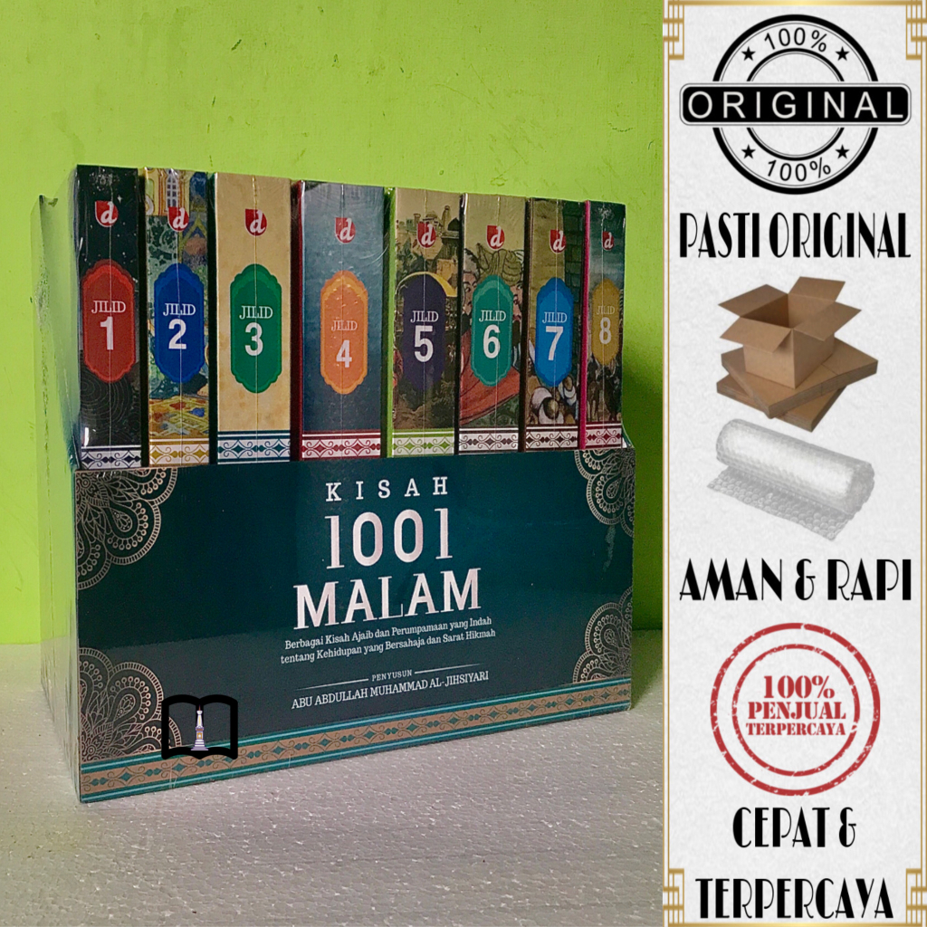 Paket Buku Box Set Kisah 1001 Malam (Hard Cover) - 8 Jilid Original - Abu Abdullah Muhammad Al-Jihsi