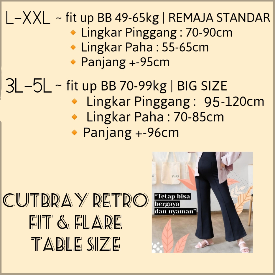 COD✅ ADA REMAJA / SUPER JUMBO 100kg ~ CUTBRAY LIST VIONA Scuba Premium TEBAL &amp; SOFT warna/celana fit &amp; flare panjang wanita/big size/XXXXL/longgar/ibu hamil/original/bawahan muslimah/kasual