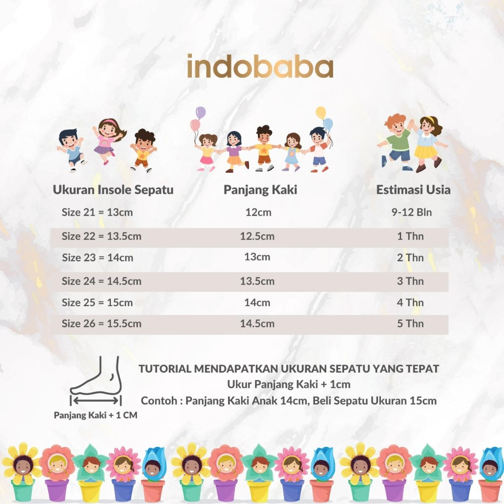 indobaba Sepatu Anak Perempuan Sneakers Anak Import Slip On Casual 1-5 Tahun S157