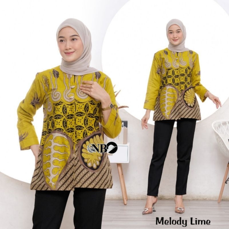 tey-17 Batik wanita ASJ SA HRB026 Kenongo Kemeja Tosca Pendek