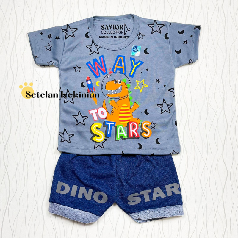 [SK] Setelan Anak Harga Grosir / Setelan Anak Laki Laki 1 Tahun Murah Ecer Trendy Dinosaurus Star Hewan Lucu 0-12bulan Set Baby Boy Newborn Kado Akikah